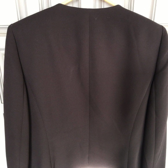 Jones Studio Blazer Chocolate Brown Sz10 Open Front Long Sleeves Lined NWOT - Picture 6 of 12